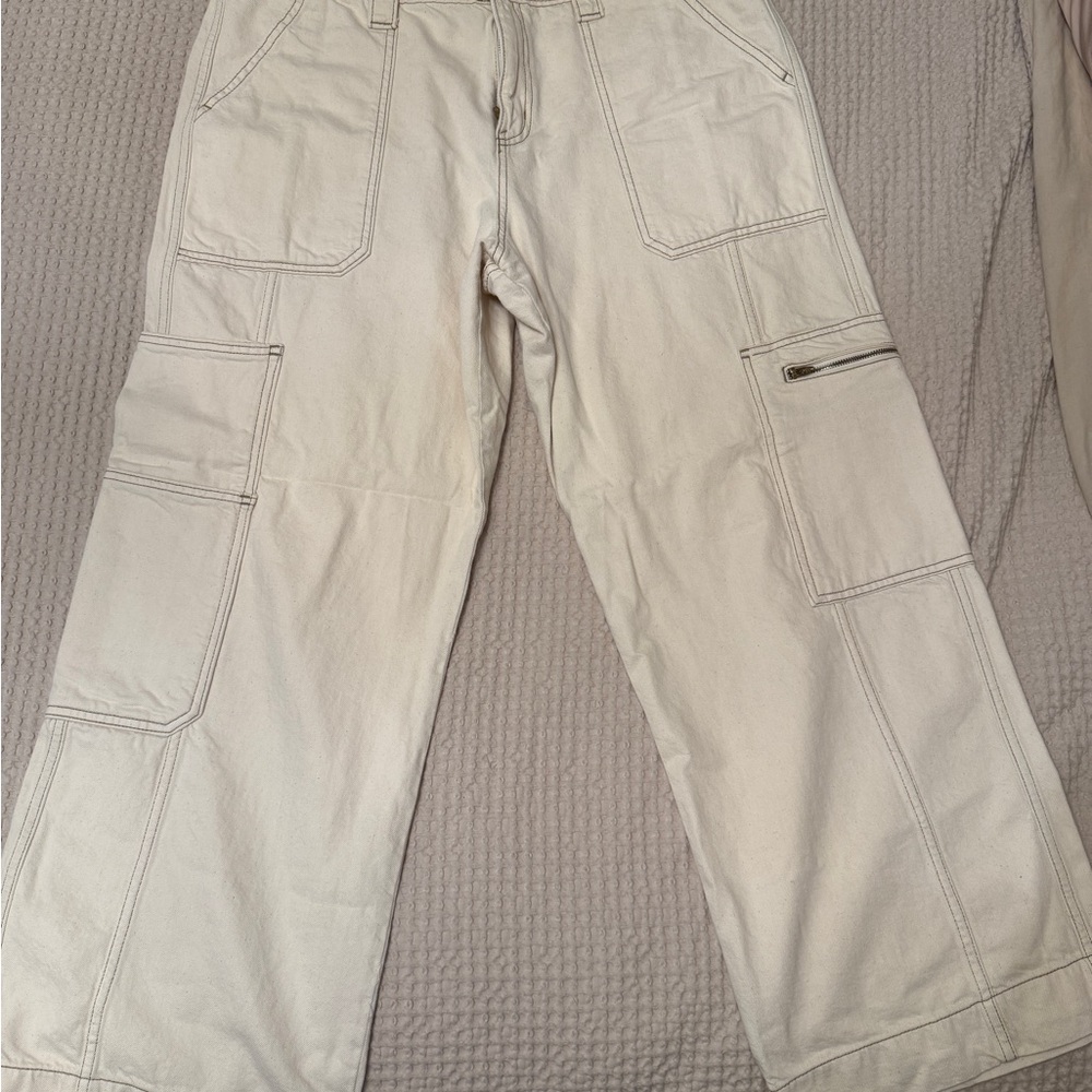 Wild Fable Cream Cargo Jeans Relaxed Fit